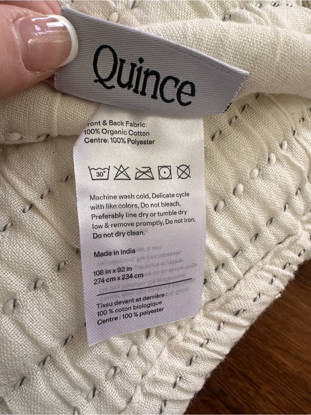 NWT Quince Organic Cotton Channel Stitch Coverlet Set Undyed - King/Cal King - Picture 7 of 11